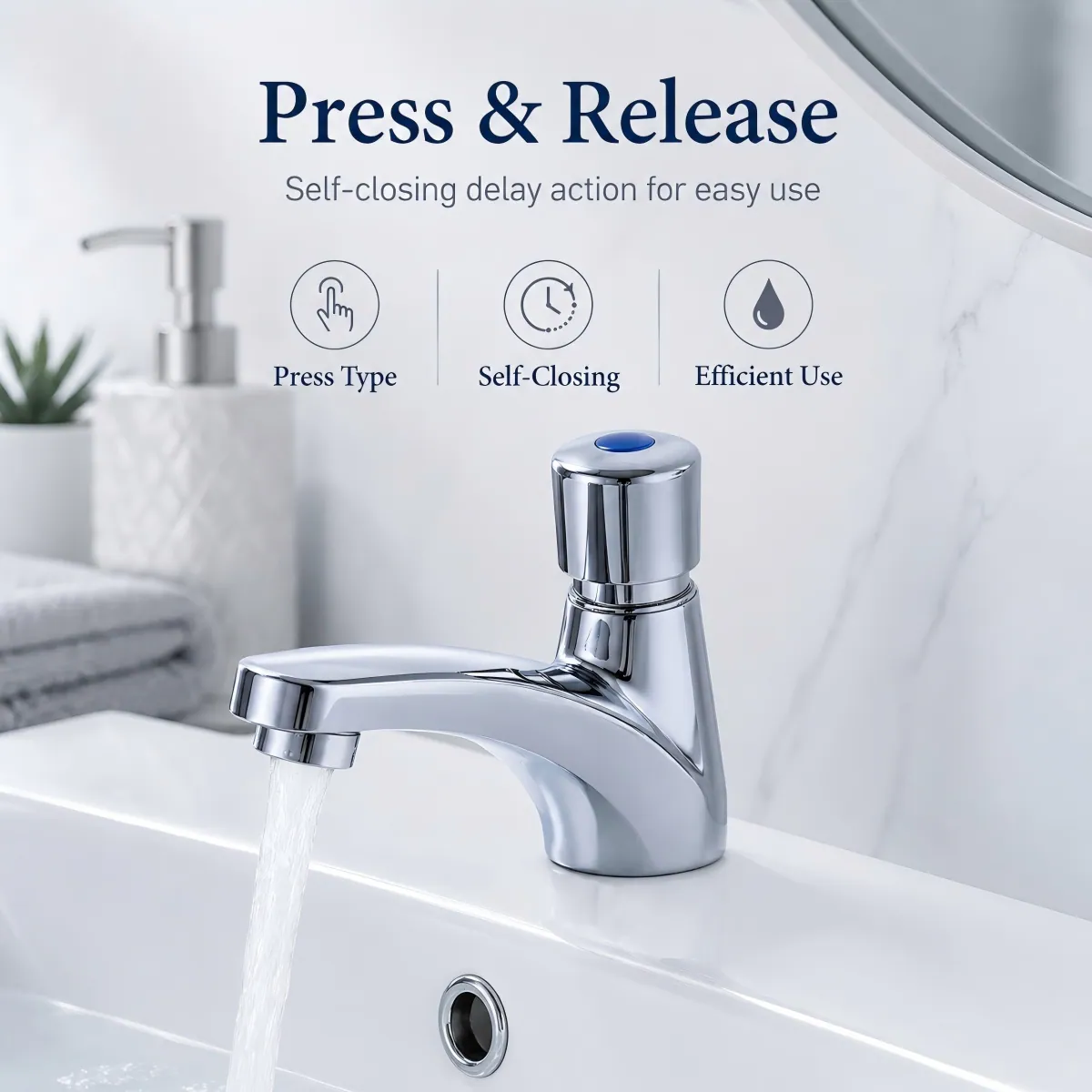 Single Cold Delay Basin Tap single cold water supply