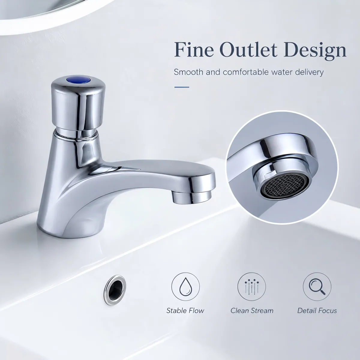 Single Cold Delay Basin Tap magnetic cartridge