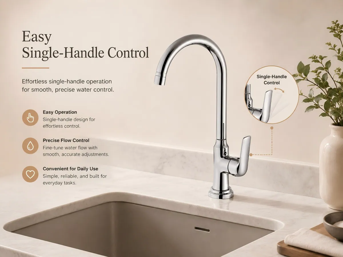 Single Cold Kitchen Sink Faucet ergonomic single lever control