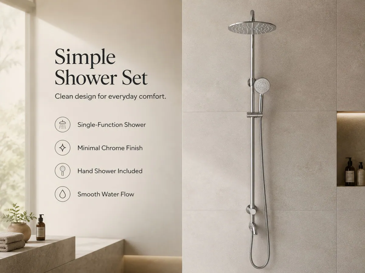 Single Function Chrome Rain Shower Set premium durable materials