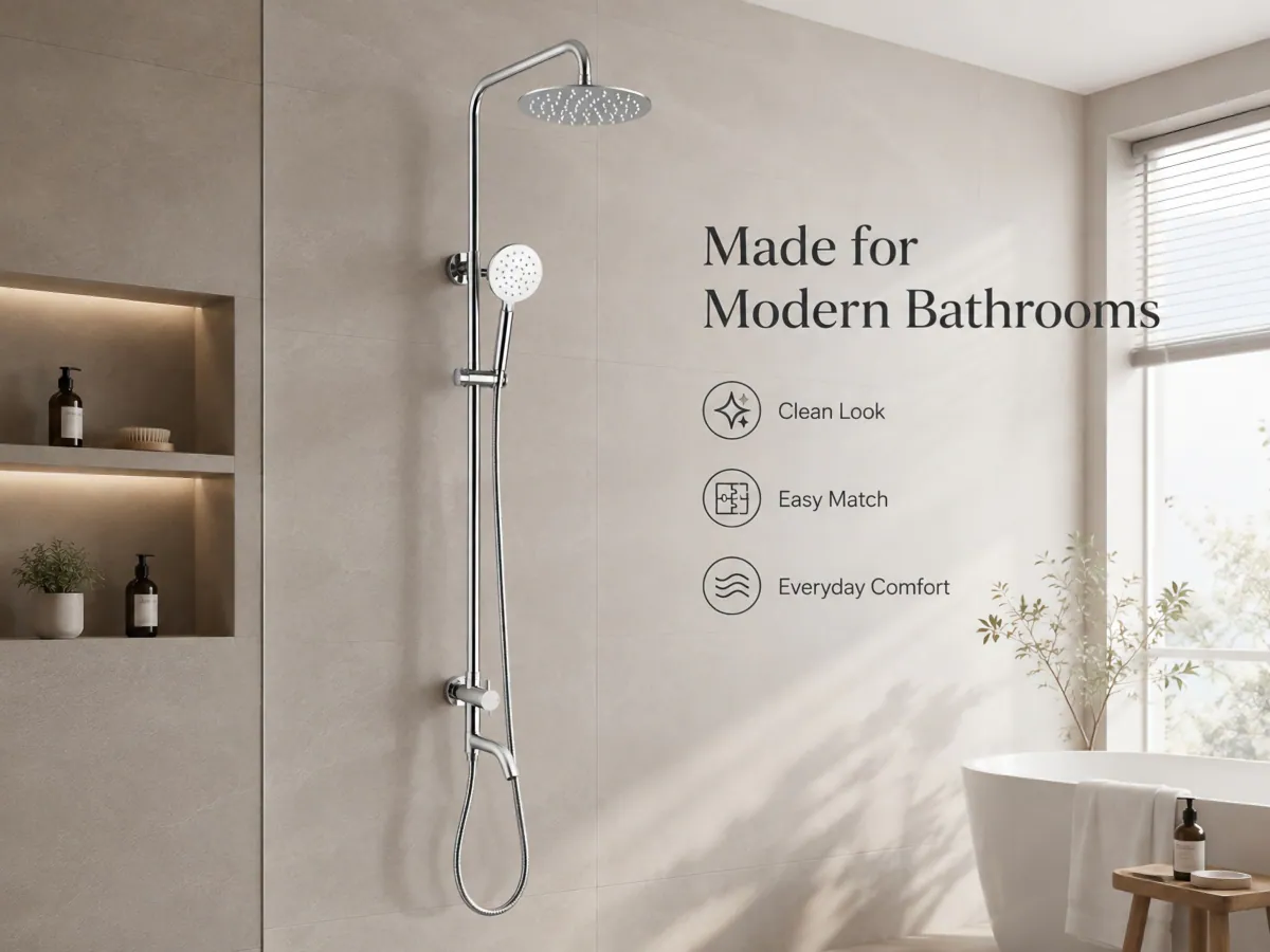 Single Function Chrome Rain Shower Set stable uniform water flow