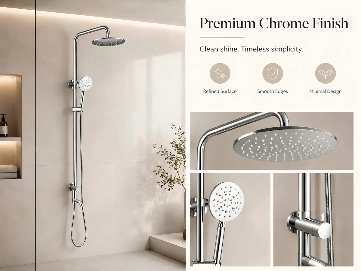 Single Function Chrome Rain Shower Set strict factory quality control