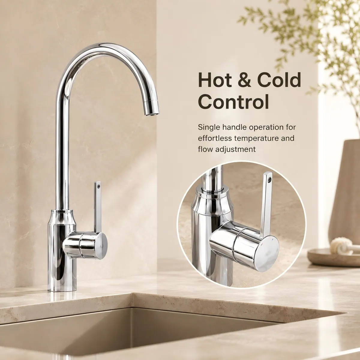 Single Handle Hot and Cold Kitchen Faucet product detail 6