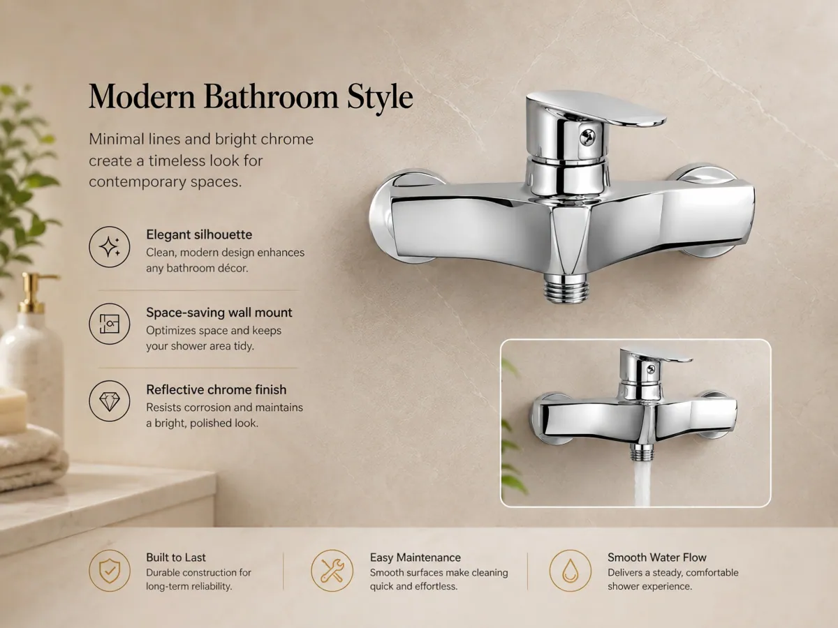 Single-Handle Wall-Mounted Bathtub Faucet electroplated brass body