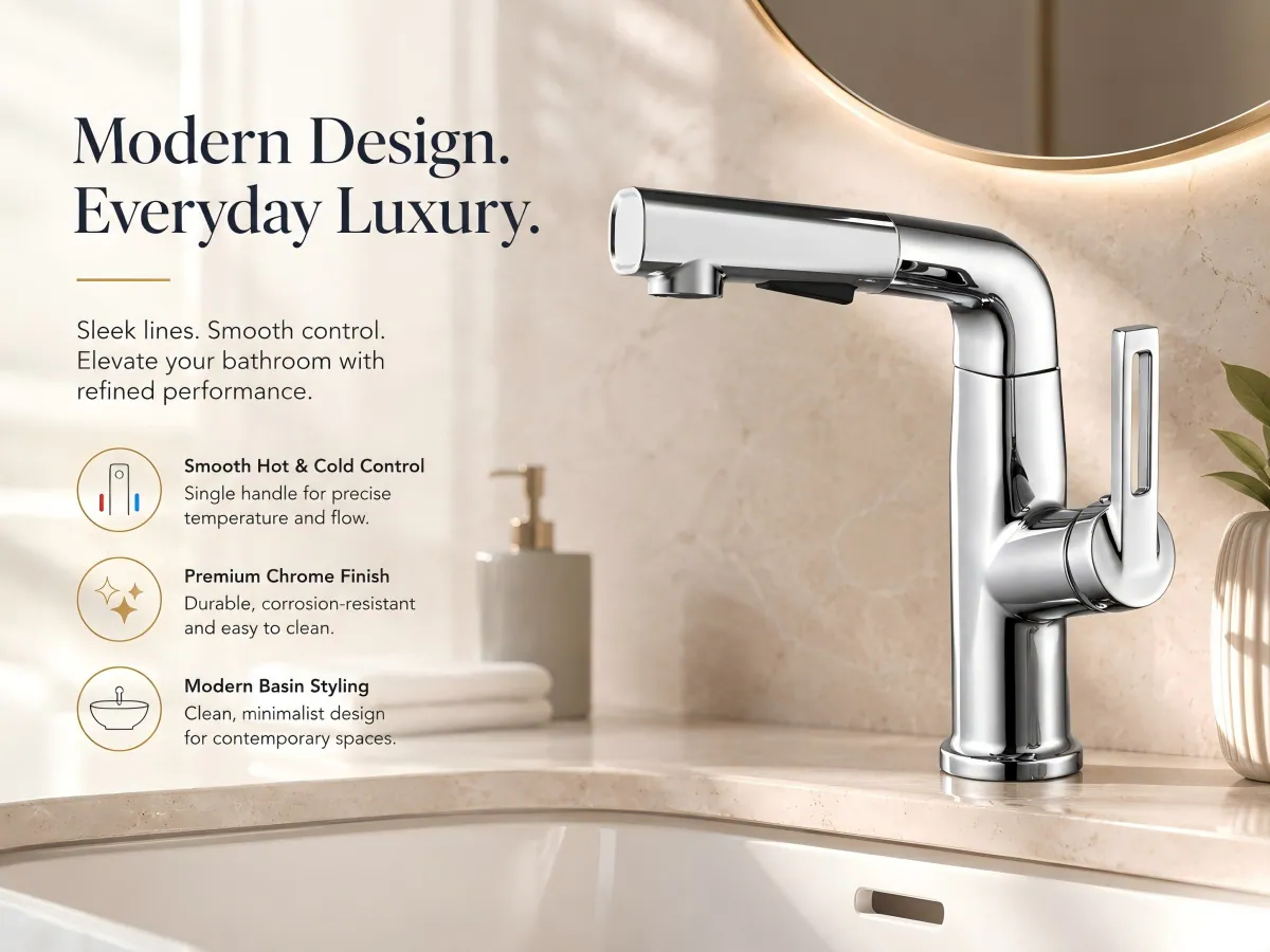 Single Lever Hot and Cold Basin Faucet single lever independent hot & cold water control