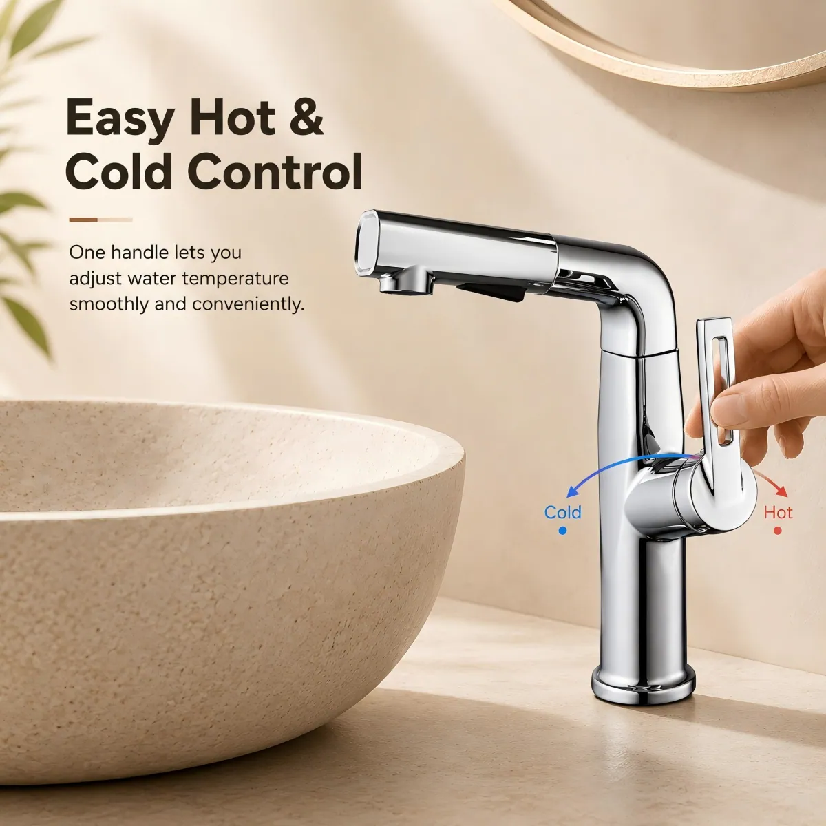 Single Lever Hot and Cold Basin Faucet product detail 6