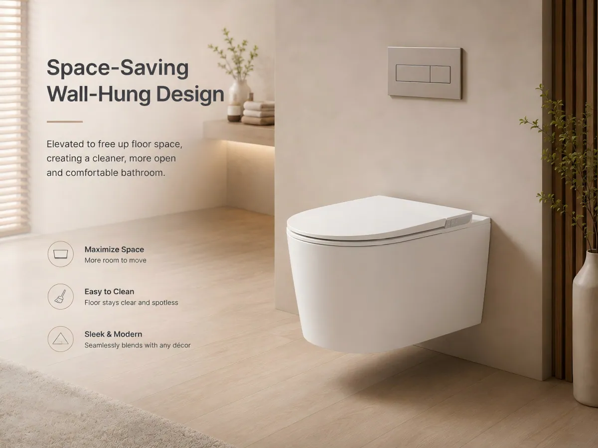 Smart Wall-Hung Siphonic Toilet remote personal-wash control