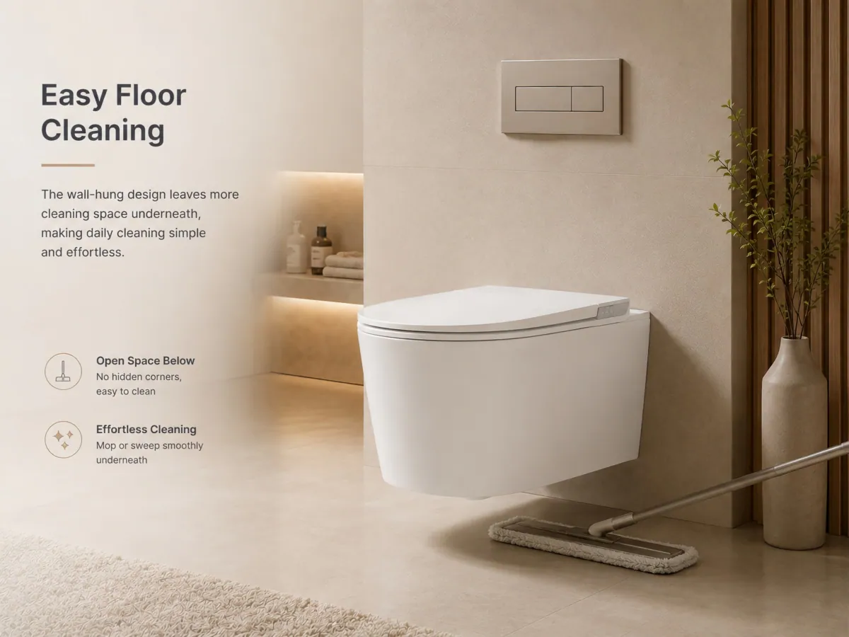 Smart Wall-Hung Siphonic Toilet side physical control