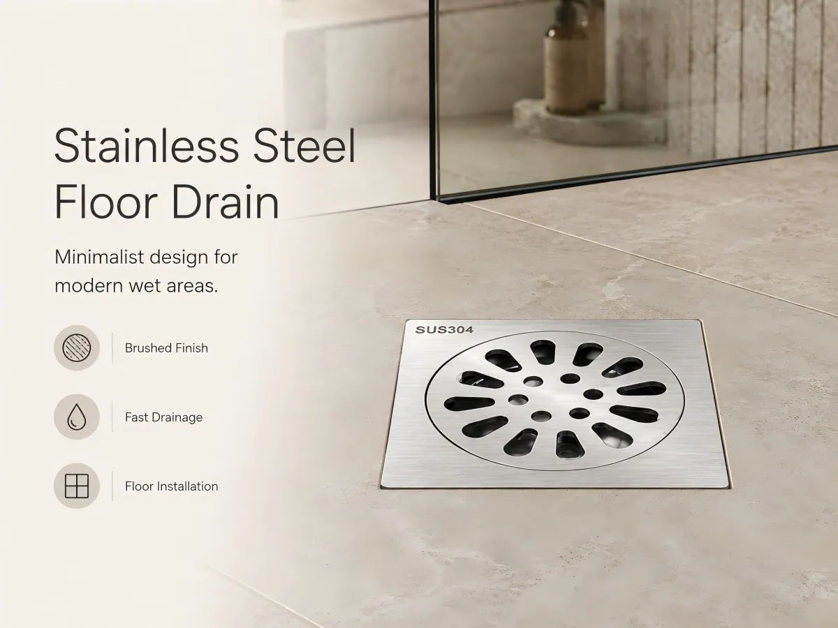 Square Stainless Steel Anti-Odor Floor Drain fast slotted drainage
