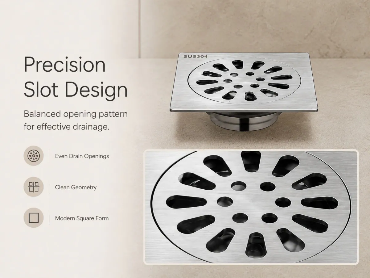 Square Stainless Steel Anti-Odor Floor Drain single or double use