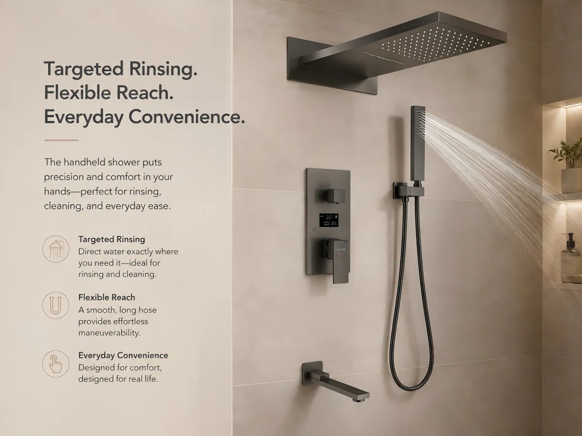 Thermostatic Concealed Shower real-time digital temperature display