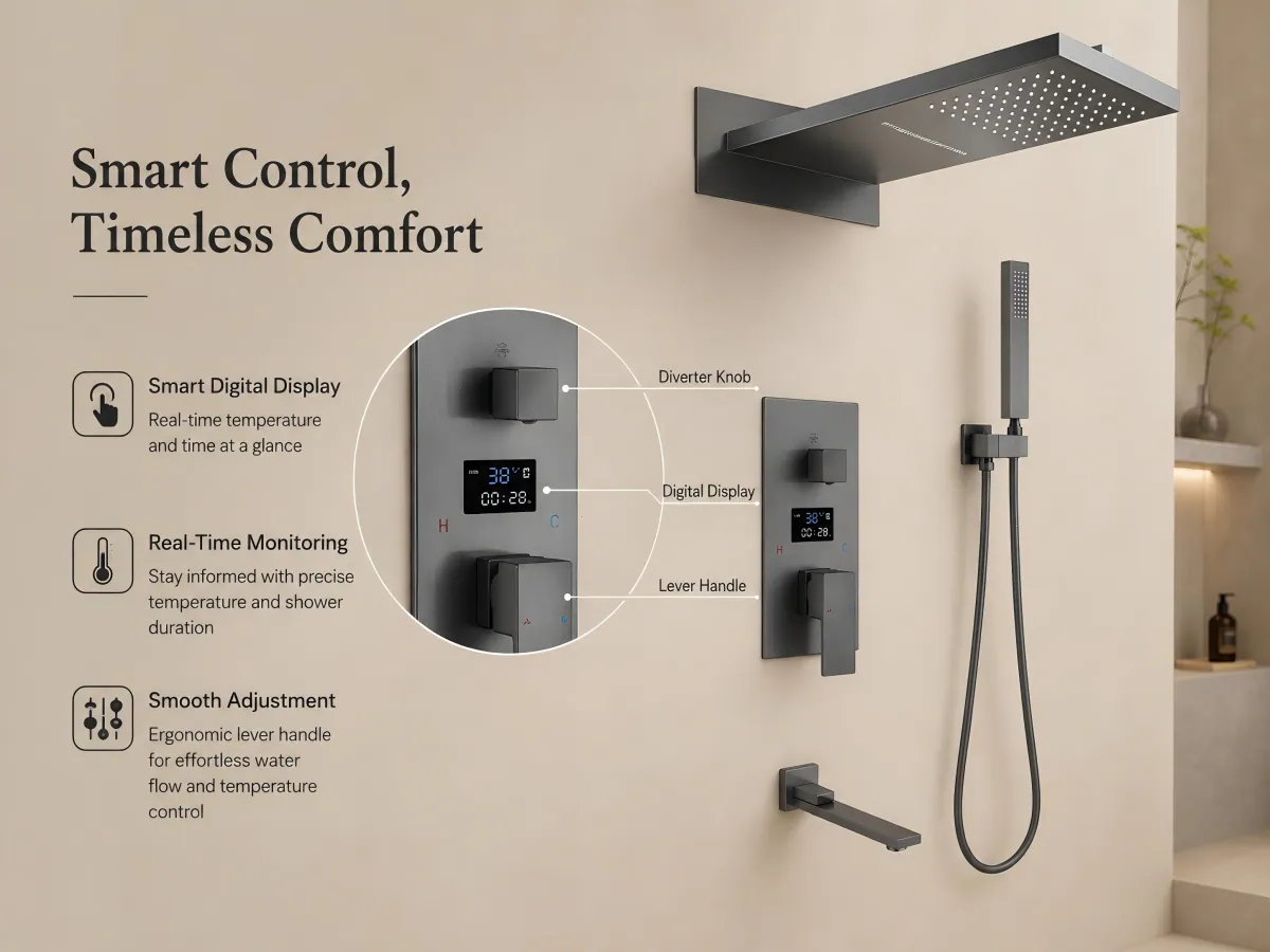 Thermostatic Concealed Shower concealed wall-mounted installation design