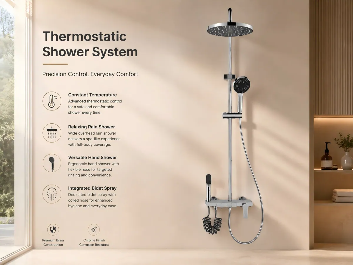 Thermostatic Shower Set Rain Spray product feature 1
