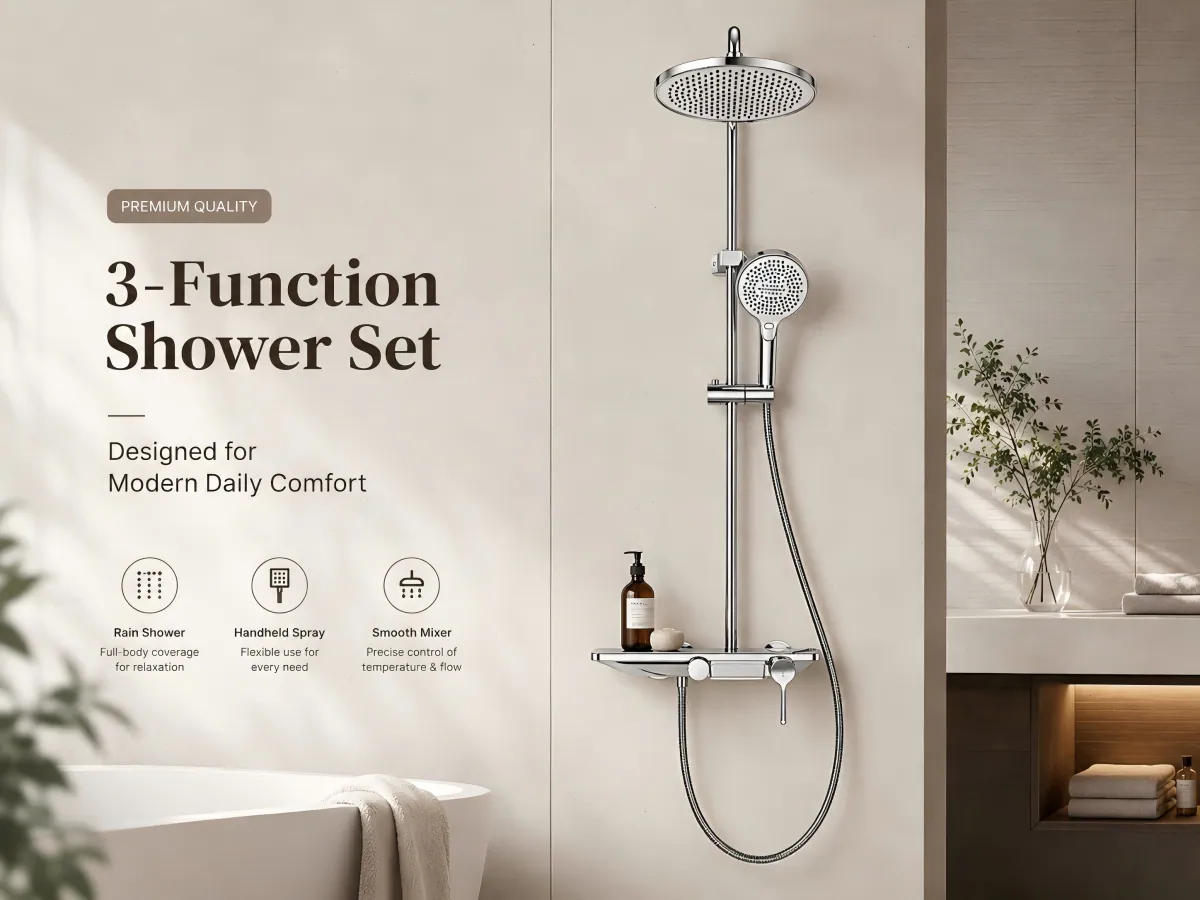 Three Function Rainfall Shower Set three water outlet modes