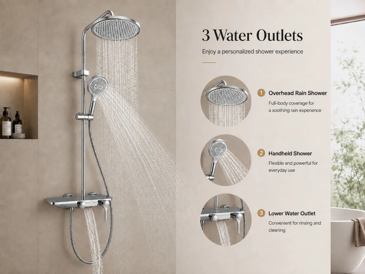 Three Function Rainfall Shower Set product detail 5