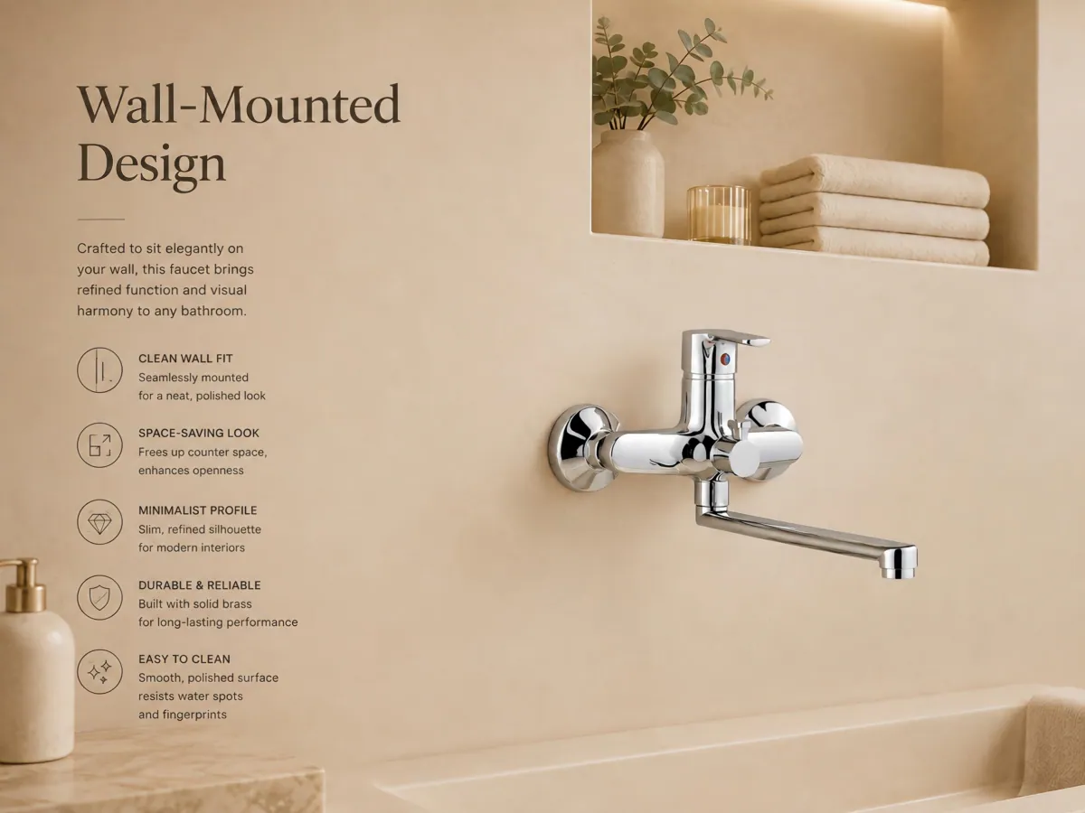 Three-Piece Bathtub Faucet long 180-degree rotating spout