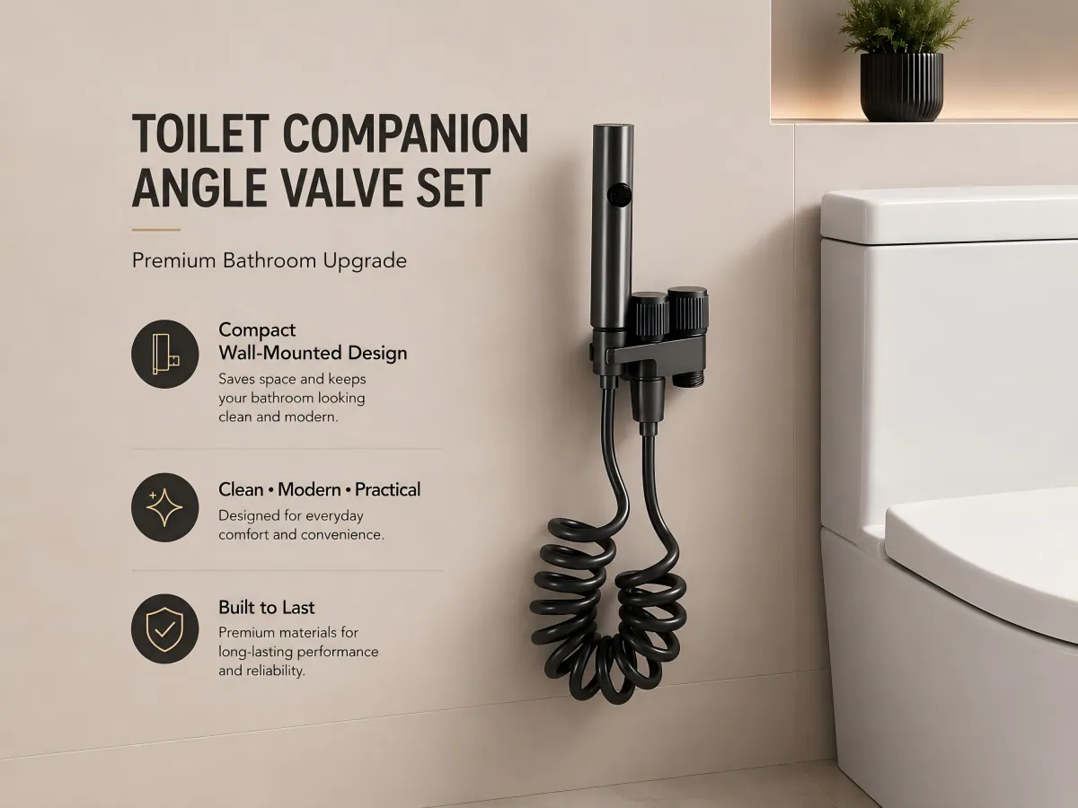 Toilet Companion Angle Valve Set flexible coiled hose