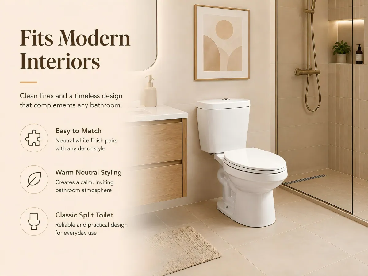 Top-Button Two-Piece Floor-Outlet Toilet floor-outlet layout