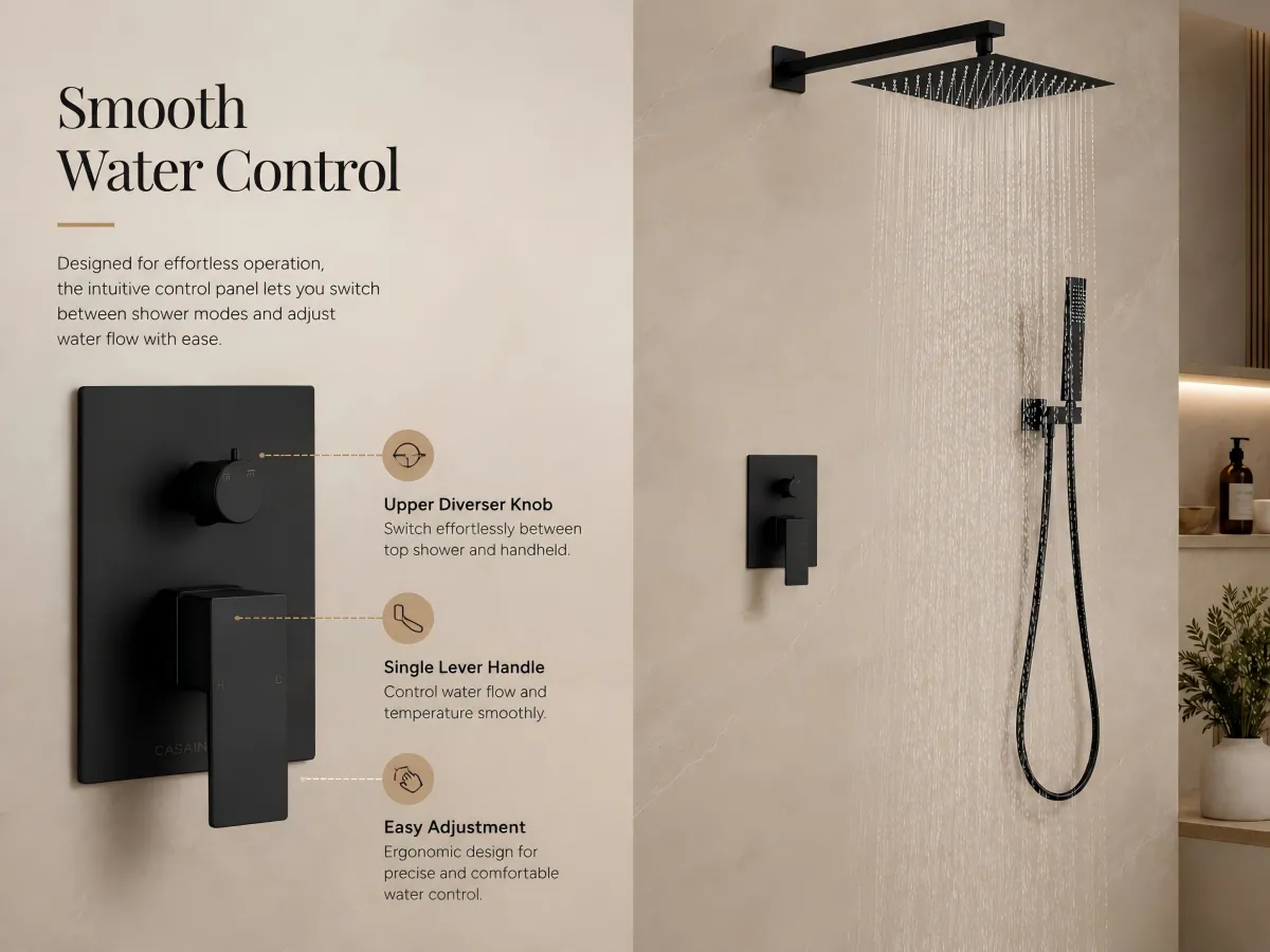 Two Function Concealed Shower Set delicate surface finish