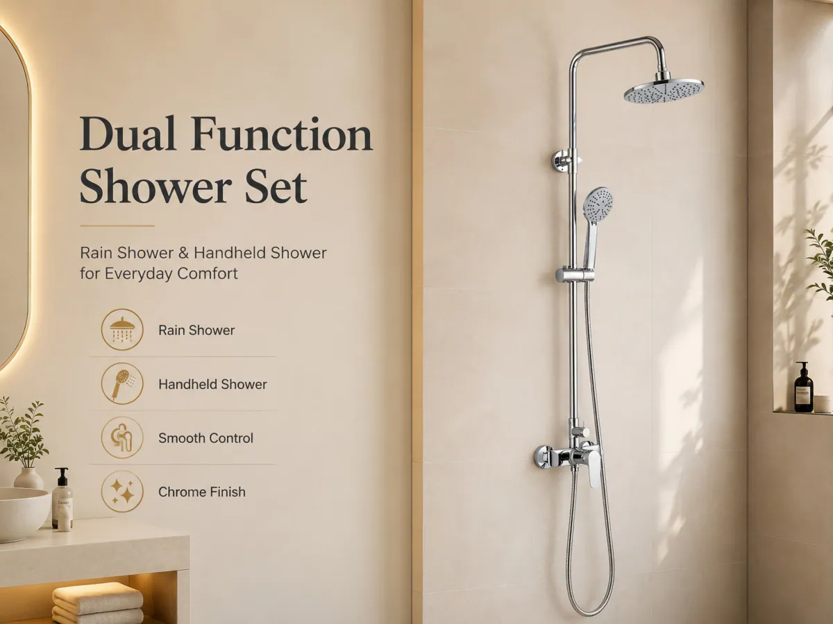 Two Function Rainfall Shower Set dual spray modes for multiple uses
