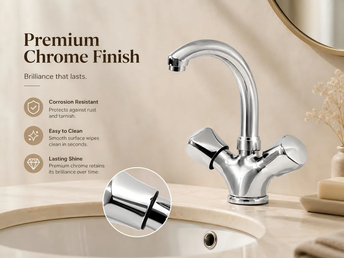 Two Handle Basin Mixer Faucet classic modern minimalist appearance