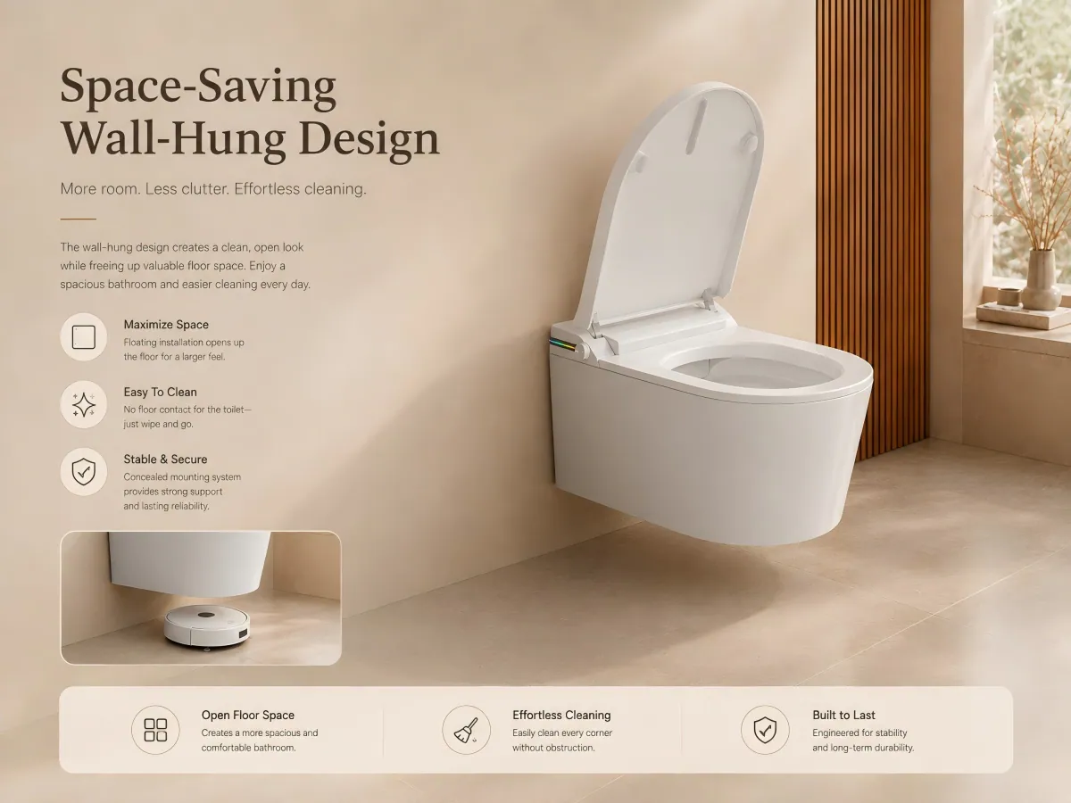 Wall-Mounted Instant-Heating Smart Toilet built-in water tank