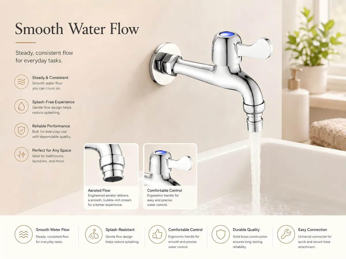 Washing Machine Extended Quick-Open Faucet fast lever operation
