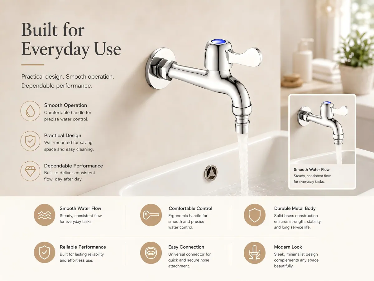 Washing Machine Extended Quick-Open Faucet in-wall utility arrangement