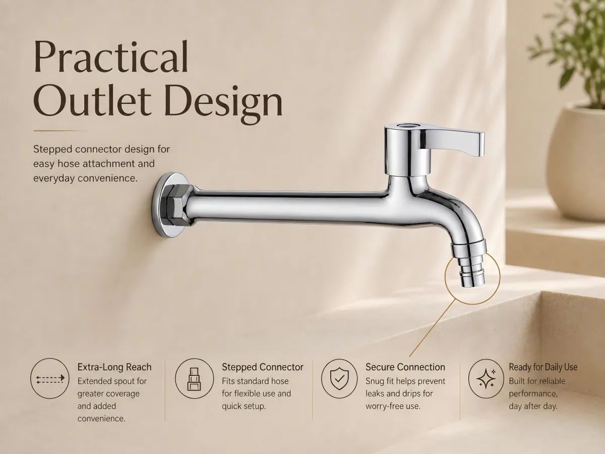 Washing Machine Extra Long Quick-Open Faucet smooth lever and ceramic cartridge